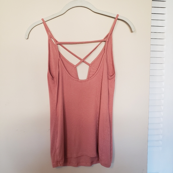 Express Pink Ribbed Tank Top - Picture 3 of 4